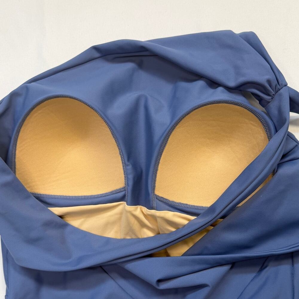 Summersalt Ruched Sidestroke One Shoulder Swimsuit Size 8 Blue One Piece - Picture 9 of 13